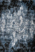 Louvre 502 Blue Black and White Abstract Rug, full view
