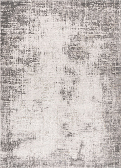 Pierre Cardin Lyon 501 Silver and Beige Modern Rug, full view