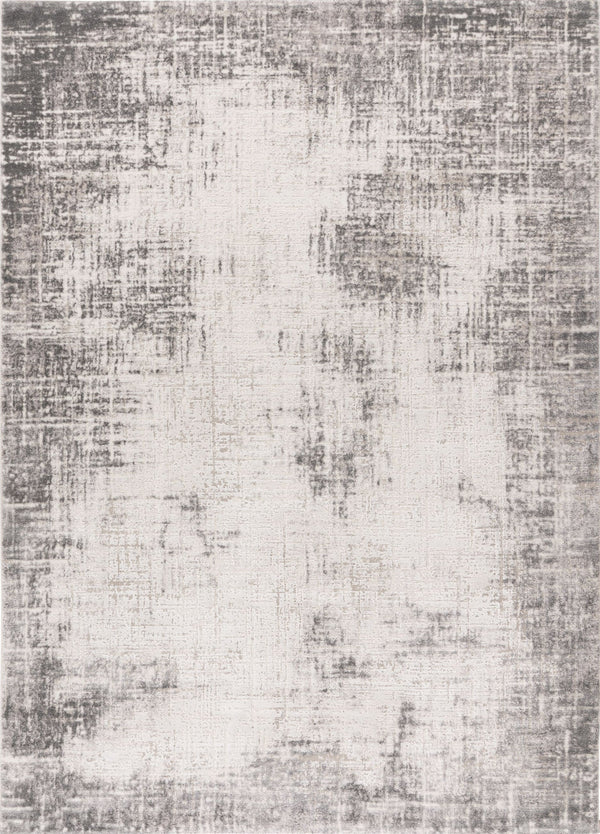 Pierre Cardin Lyon 501 Silver and Beige Modern Rug, full view