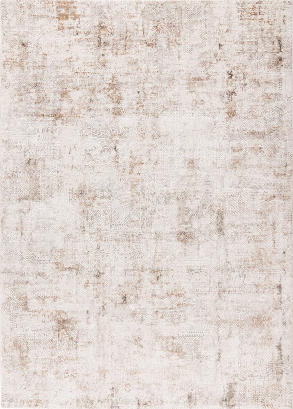 Pierre Cardin Lyon 504 Taupe Beige Transitional Rug with Faded Motif, full view