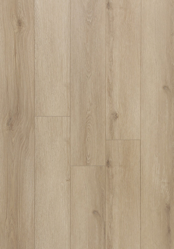Swish Aqua Manhattan Oak swatch - cool grey-brown oak decor in 12.3mm laminate flooring