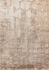 Marmaris 405 beige rug with gold geometric pattern, full view