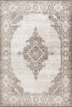 Milas 204 Silver Beige - Beige Brown Traditional Rug