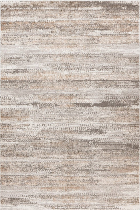 Milas 205 Silver Beige - Beige Brown Textured Rug, full view