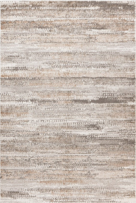 Milas 205 Silver Beige - Beige Brown Textured Rug, full view