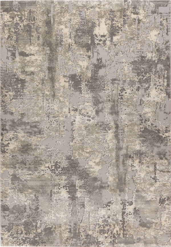 Pierre Cardin Monet 501 Silver Grey Modern Abstract Rug, full view