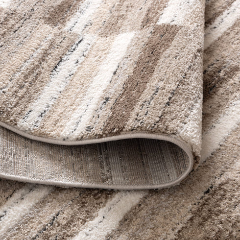 Nola Shapes Beige Brown Rug - N002