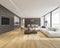 A light warm blonde hybrid plank floor in an apartment lounge