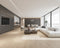 A pale pinkish blonde hybrid plank floor in an apartment lounge