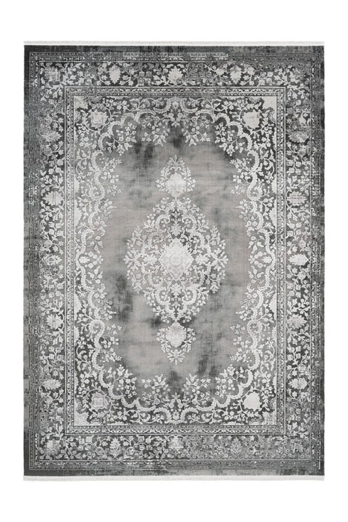 Pierre Cardin - Orsay 701 High Quality Silver Rug with Centre Medallion - ADORE RUGS and FLOORING