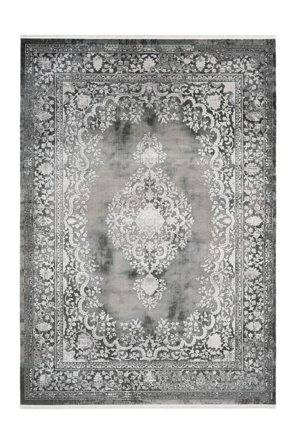 Pierre Cardin - Orsay 701 High Quality Silver Rug with Centre Medallion - ADORE RUGS and FLOORING