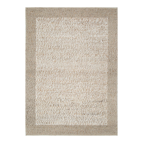Eco Weave Plain Border Cream Beige Wool and Jute Rug - Adore Rugs & Flooring