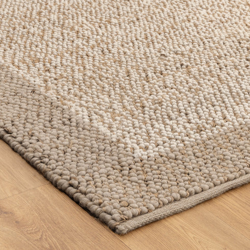 Eco Weave Plain Border Cream Beige Wool and Jute Rug - Adore Rugs & Flooring