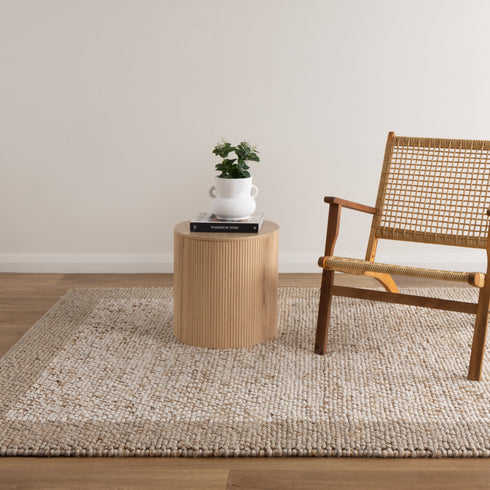 Eco Weave Plain Border Cream Beige Wool and Jute Rug - Adore Rugs & Flooring