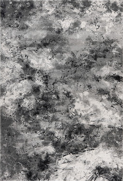 Pierre Cardin Pablo 704 Silver Black Modern Abstract Rug, full view