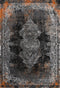 Pierre Cardin Pablo 709 Terra Black Transitional Rug, full view