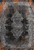 Pierre Cardin Pablo 709 Terra Black Transitional Rug, full view