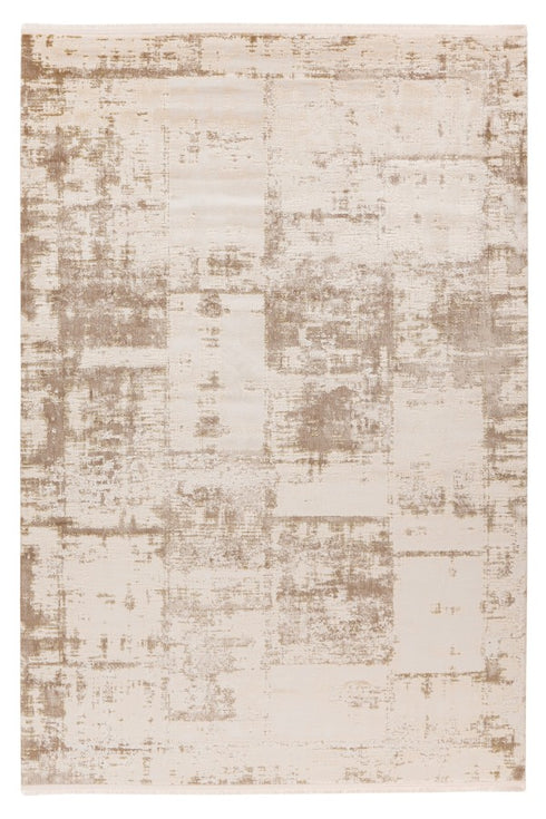 Neutral-toned modern area rug with an abstract pattern