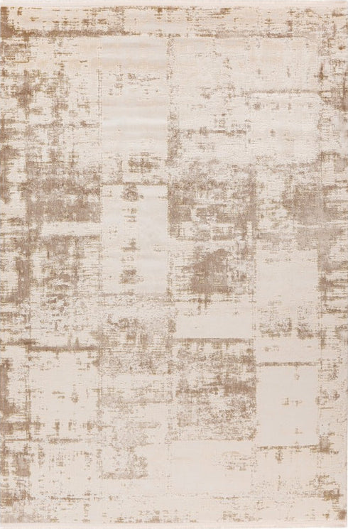 Pierre Cardin Palais 502 Beige Modern Abstract Area Rug in Neutral Tones, full view