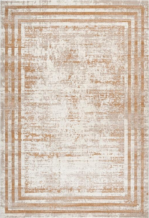 Pierre Cardin Paris 502 Beige Faded Rug With Borders, full view