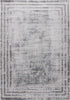Pierre Cardin Paris 502 Silver Modern Grey Rug with Border, full view