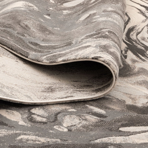 Rue 001 Vison Grey Abstract Rug