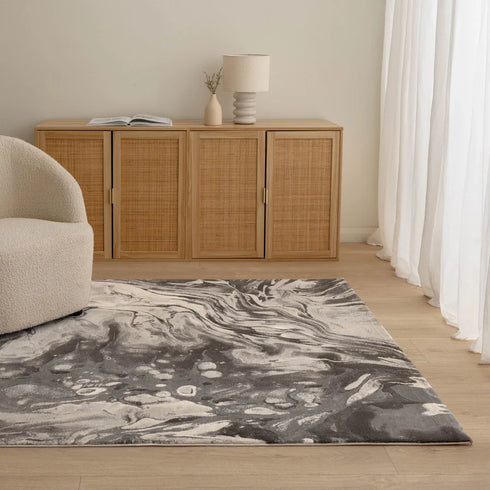 Rue 001 Vison Grey Abstract Rug