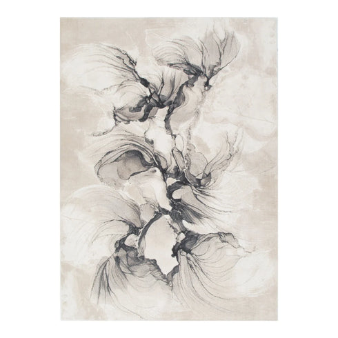 Rue 002 Beige Abstract Floral Rug