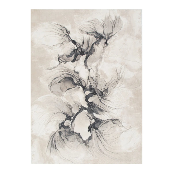 Rue 002 Beige Abstract Floral Rug