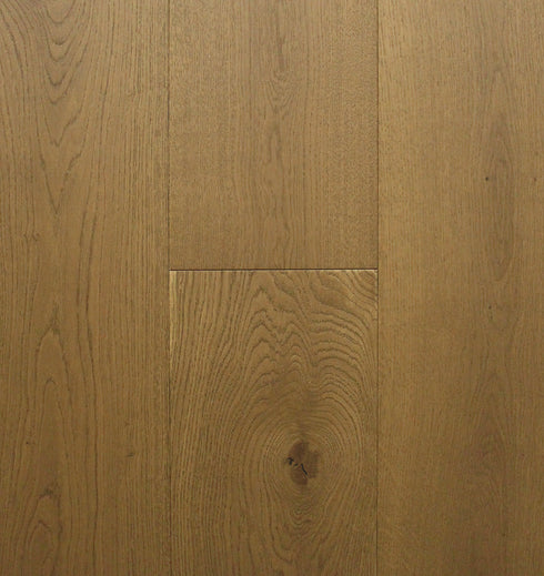 Swish Oak Natura Raw Caramel engineered oak flooring swatch showing a saturated warm golden tobacco brown oak with smooth grain