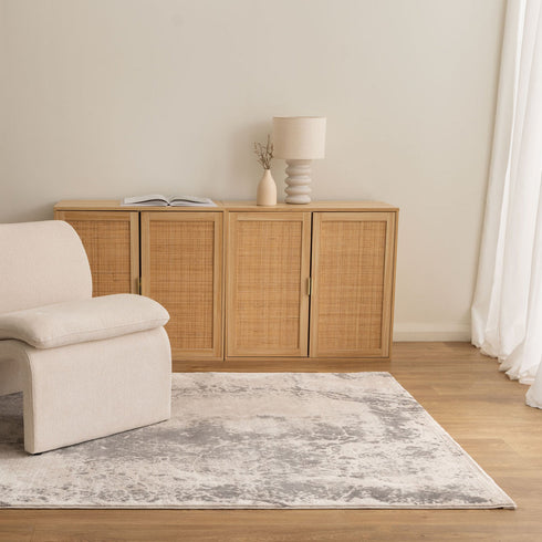 Sena 002 Beige Distressed Abstract Rug