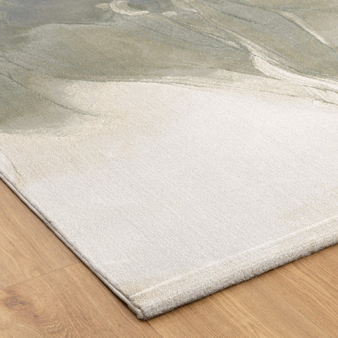 Sena 004 Green Watercolour Floral Rug
