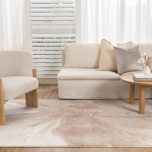 Sena 006 Pink Watercolour Floral Rug