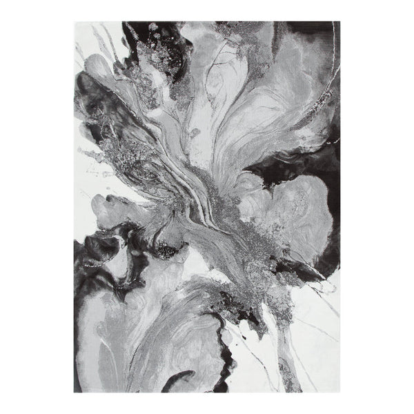 Sena 007 Grey Fluid Art Abstract Rug