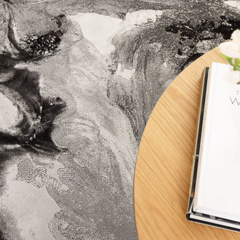 Sena 007 Grey Fluid Art Abstract Rug