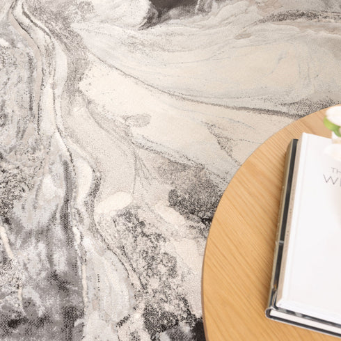 Sena 008 Beige Fluid Art Abstract Rug