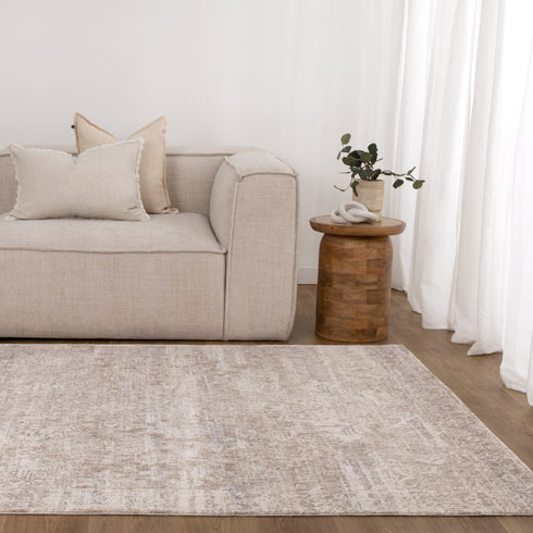 Solenne Beige & Blue Distressed Vintage Rug - S100 - Adore Rugs & Flooring