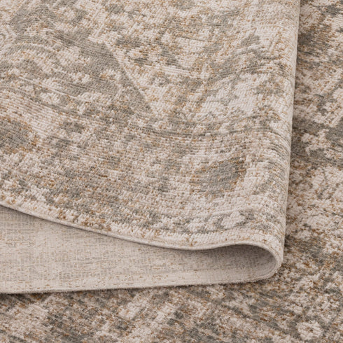 Solenne Cream & Olive Distressed Medallion Vintage Rug - S600 - Adore Rugs & Flooring