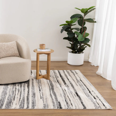 IN STORE ONLY - Slate 03 - Beige Black Rug