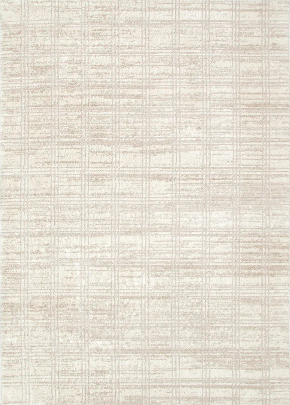 IN STORE ONLY - Slate 10 - Beige Geometric Rug, full view