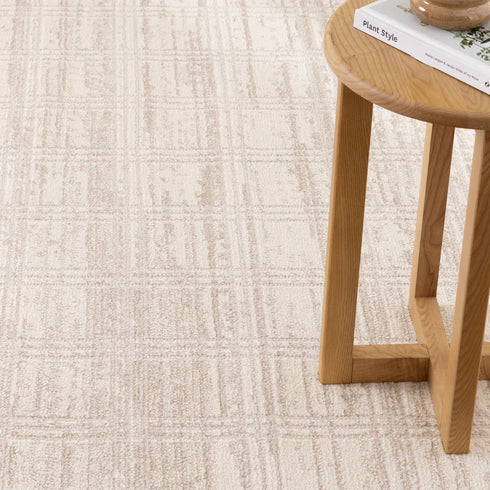 IN STORE ONLY - Slate 10 - Beige Geometric Rug