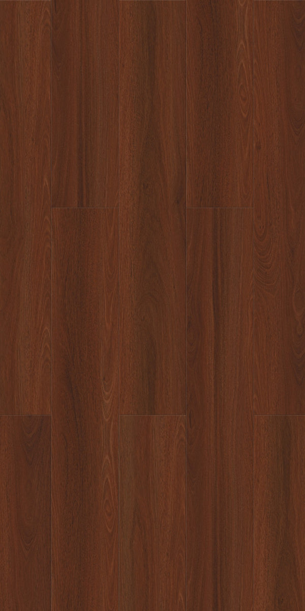 Swish Laminate Jarrah swatch - deep red-brown Australian hardwood decor in 12mm laminate flooring