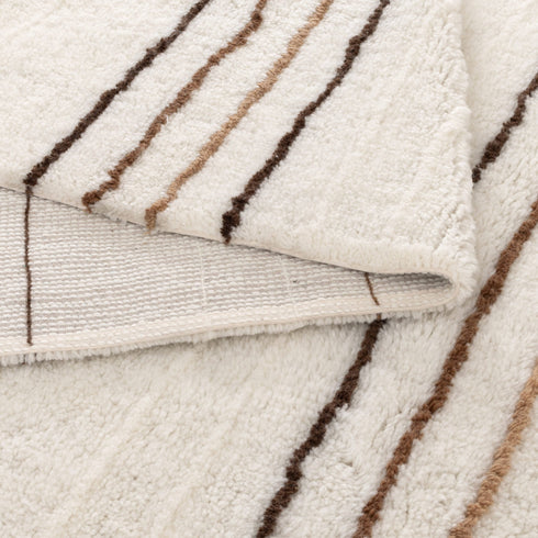 Highlands Beige Stripe Washable Wool Rug - Adore Rugs & Flooring