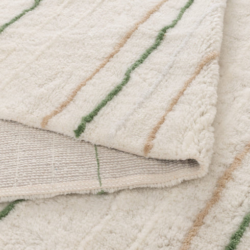 Highlands Olive Stripe Washable Wool Rug - Adore Rugs & Flooring