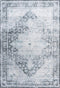 Soho 403 Grey Machine Washable Rug with Medallion, full view