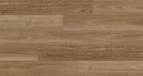 Ornato Spotted Gum 5.3mm looselay vinyl plank swatch in muted grey brown taupe with banded native timber grain