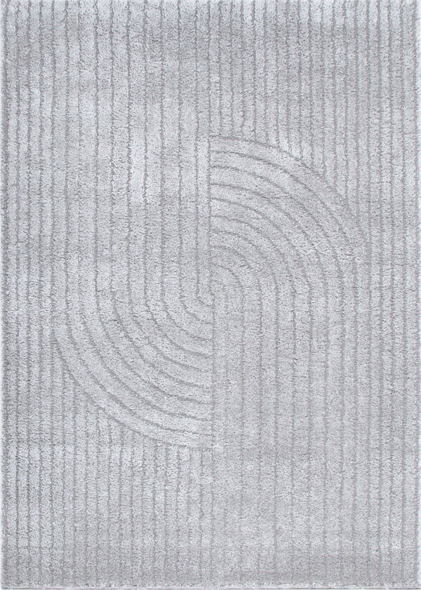 Atlanta Dior Silver Shag Rug, full view