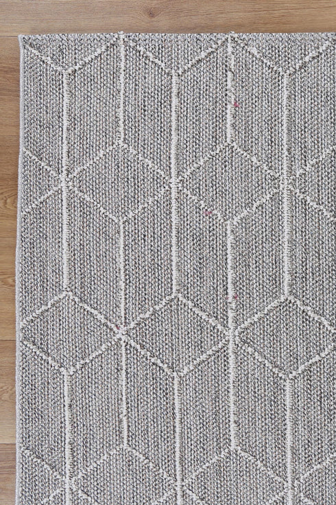 Vanuatu Totori Ash Geometric Flatweave Outdoor Rug - Adore Rugs & Flooring