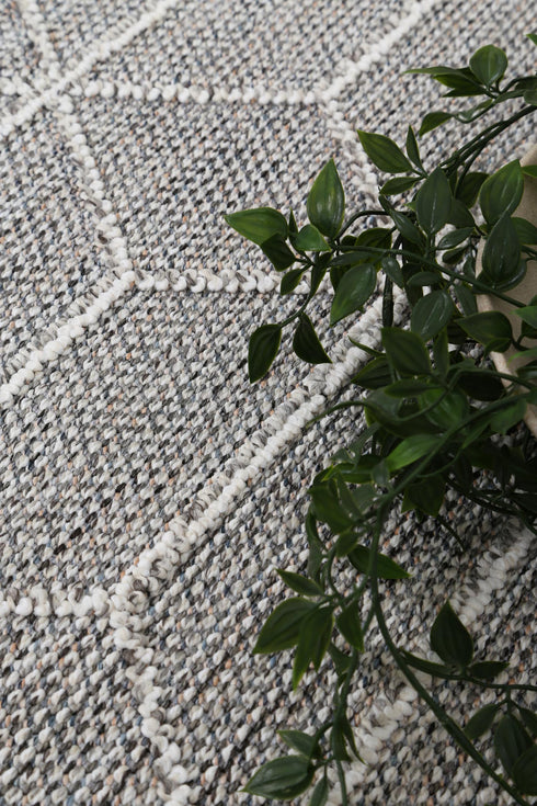Vanuatu Totori Ash Geometric Flatweave Outdoor Rug - Adore Rugs & Flooring