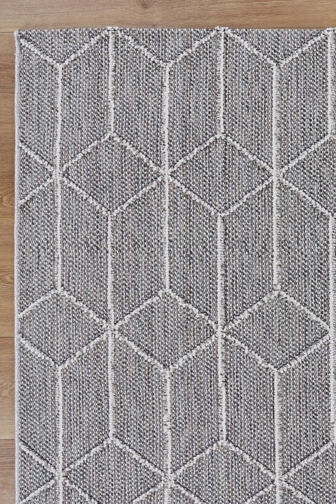 Vanuatu Sikua Grey Geometric Flatweave Outdoor Rug - Adore Rugs & Flooring
